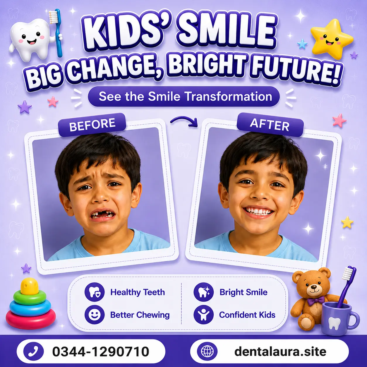Kids Smile Transformation – Before and After at Dental Aura