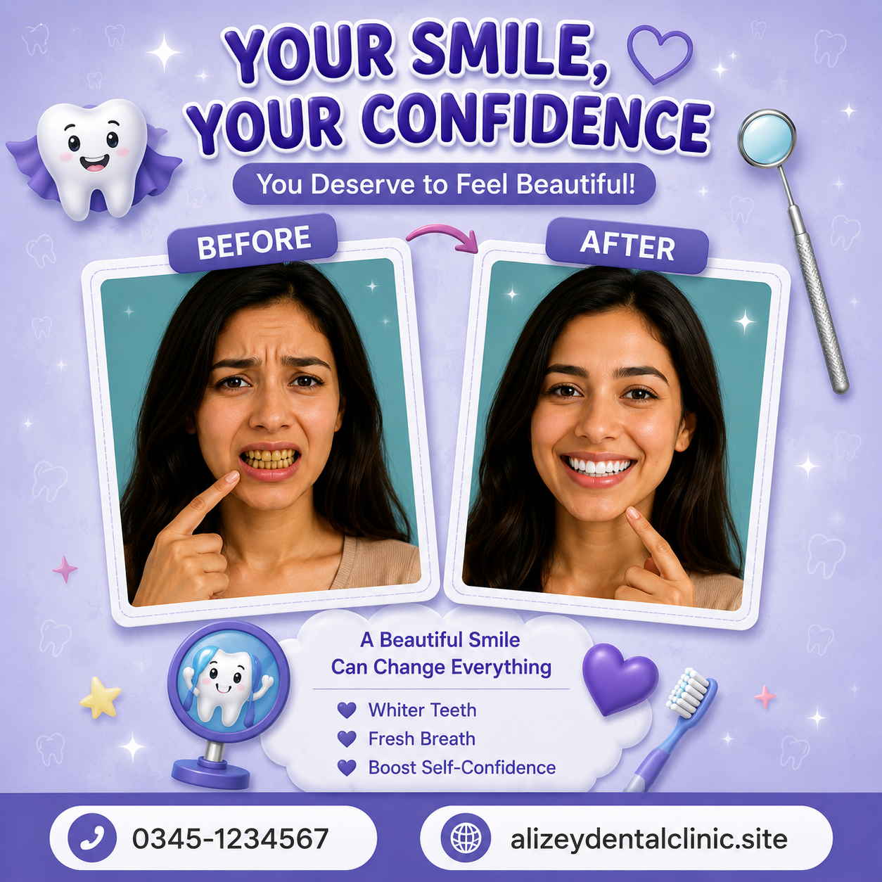 Young Patient Smile Transformation – Before and After at Alizey Dental Clinic