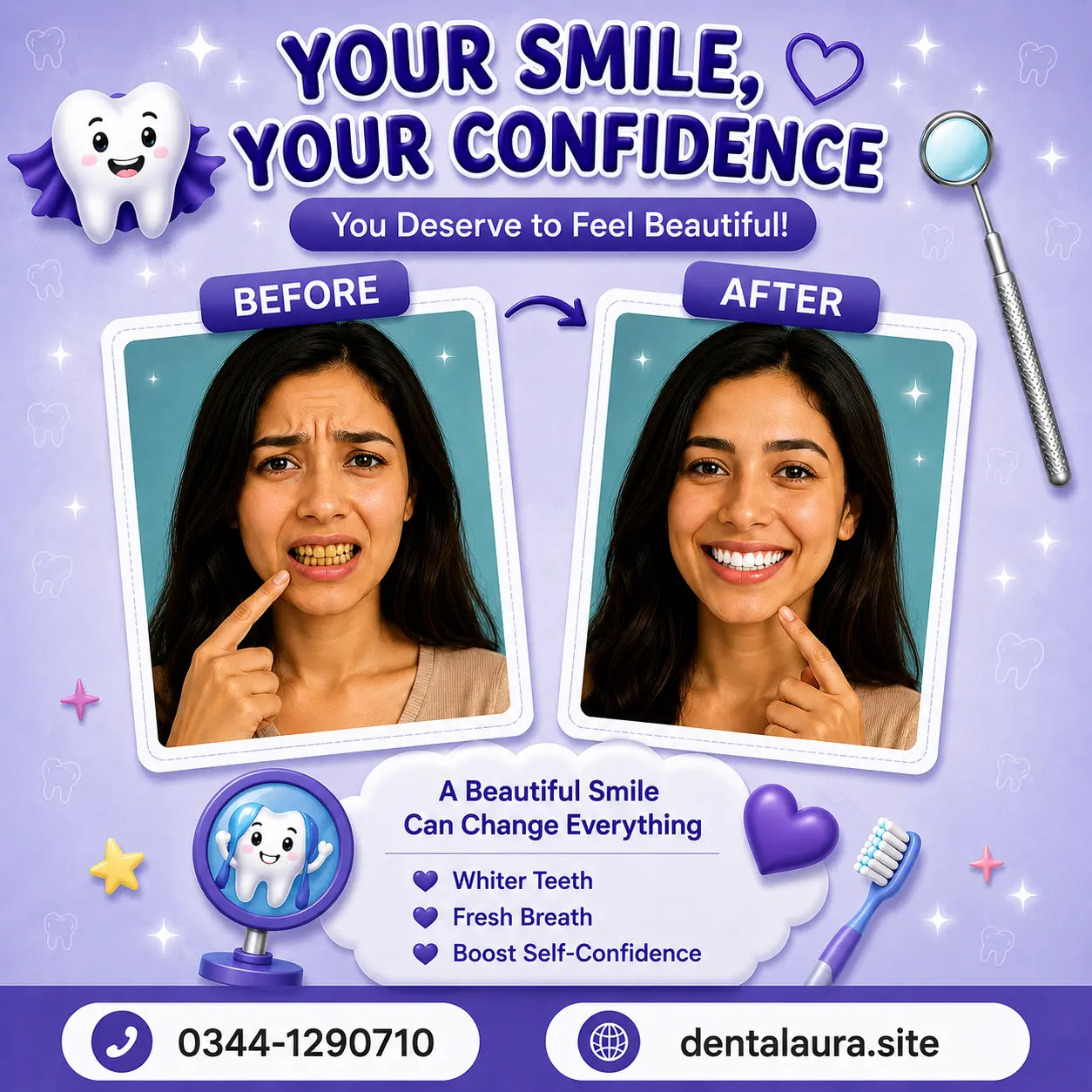 Young Patient Smile Transformation – Before and After at Dental Aura